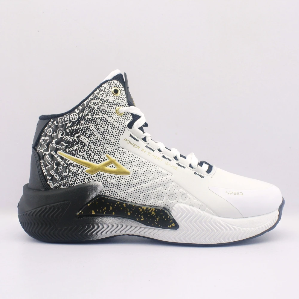 Power Game Basquetball Blanco Negro Dorado